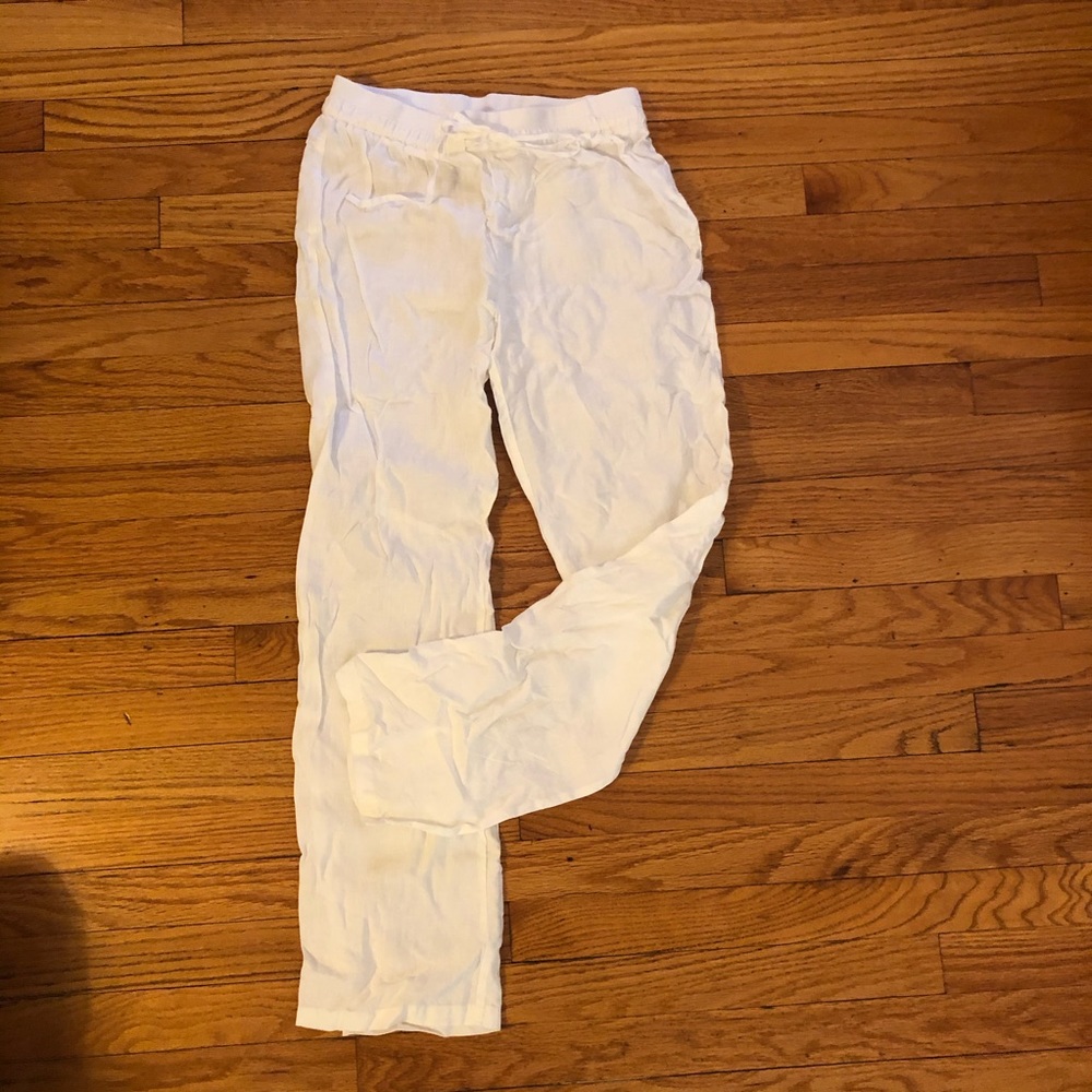 Ellen Tracey White Linen Pants